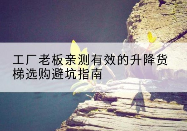 麻山升降货梯怎么选-工厂老板亲测有效的升降货梯选购避坑指南